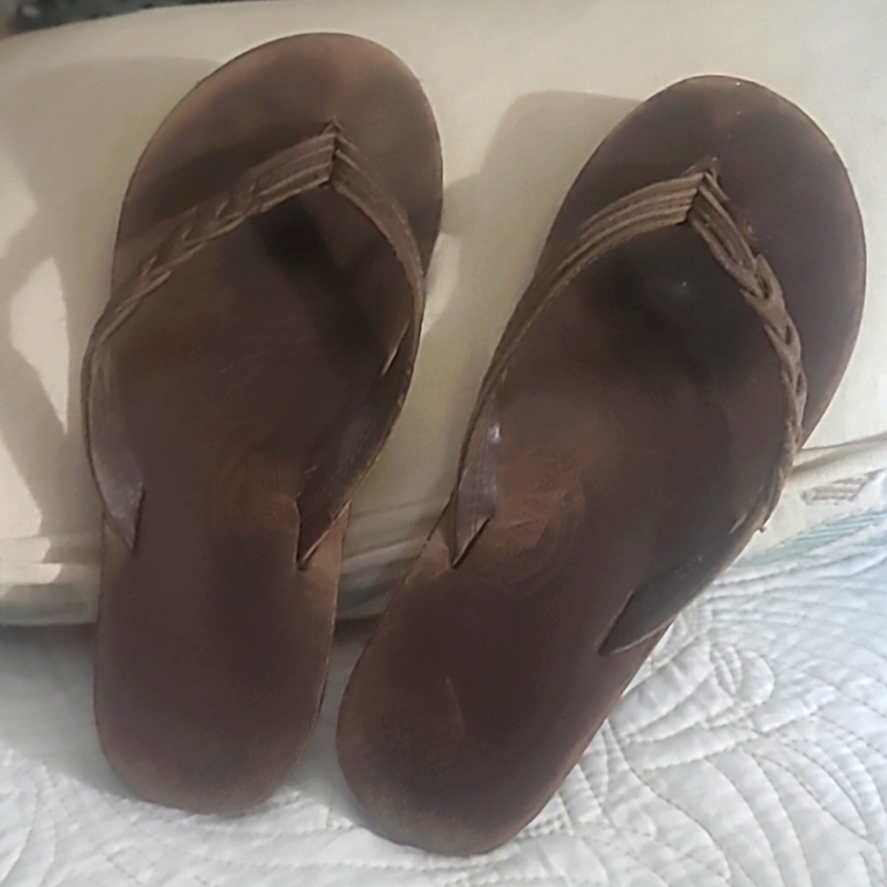 Leather rainbow sandals